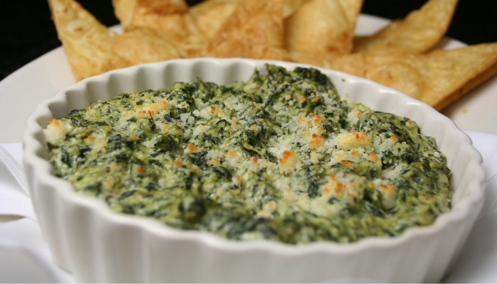 Spinach and cheese dip at Silver Spike Bar & Grill, a top Dilworth Minnesota restaurant.
